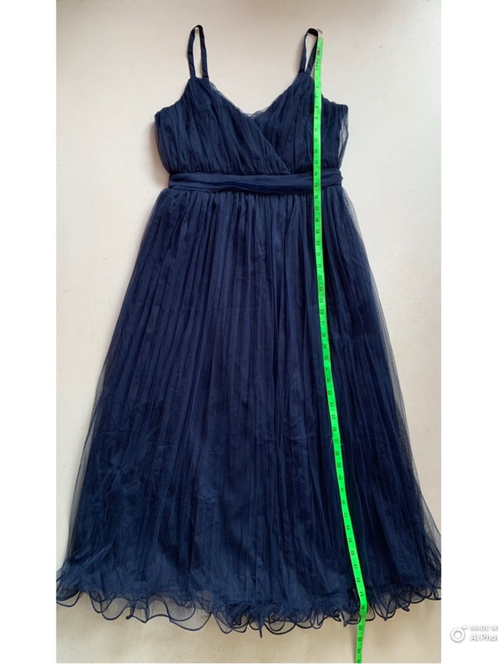 Lulus Large Exemplary Aura Navy Blue Tulle Surplice Midi Dress NWT - Picture 16 of 17